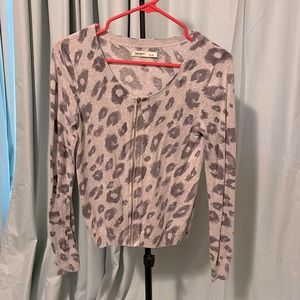 Gray leopard cardigan
